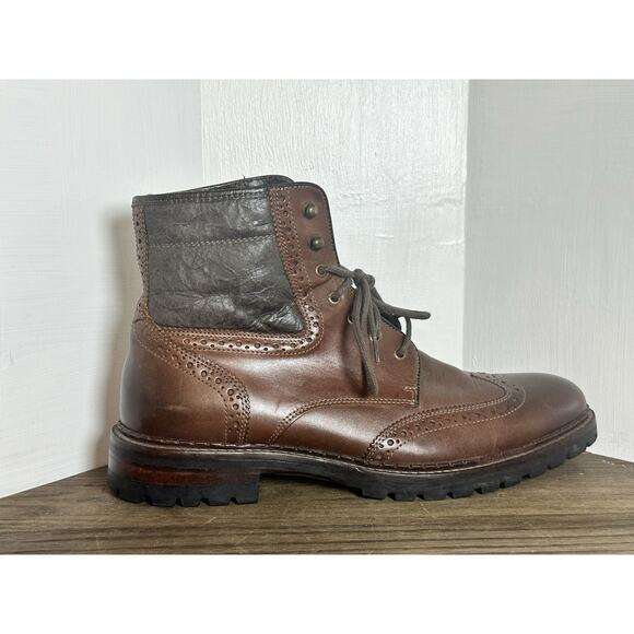 Johnston & Murphy Jennings Shearling Lined Wingtip Boots Mens 9 M Brown Leather main image 5